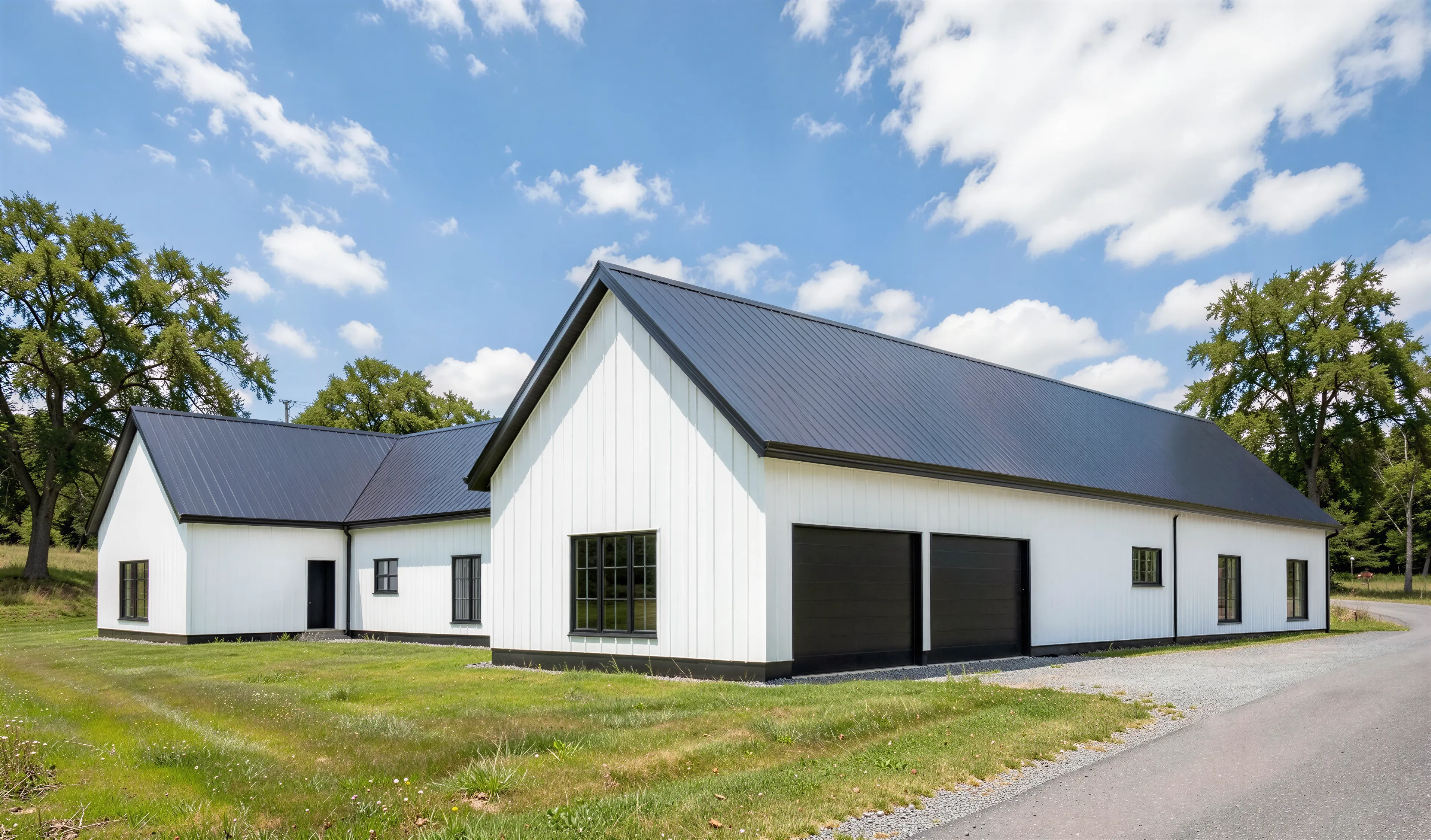 HB-40501 Bernice H-shaped barndominium designer rendering